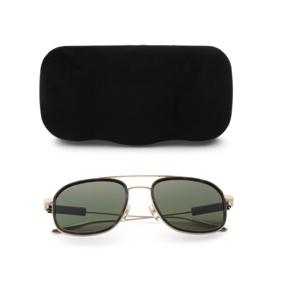 GUCCI Gold/green 56mm Designer Sunglasses - Picture 1 of 2